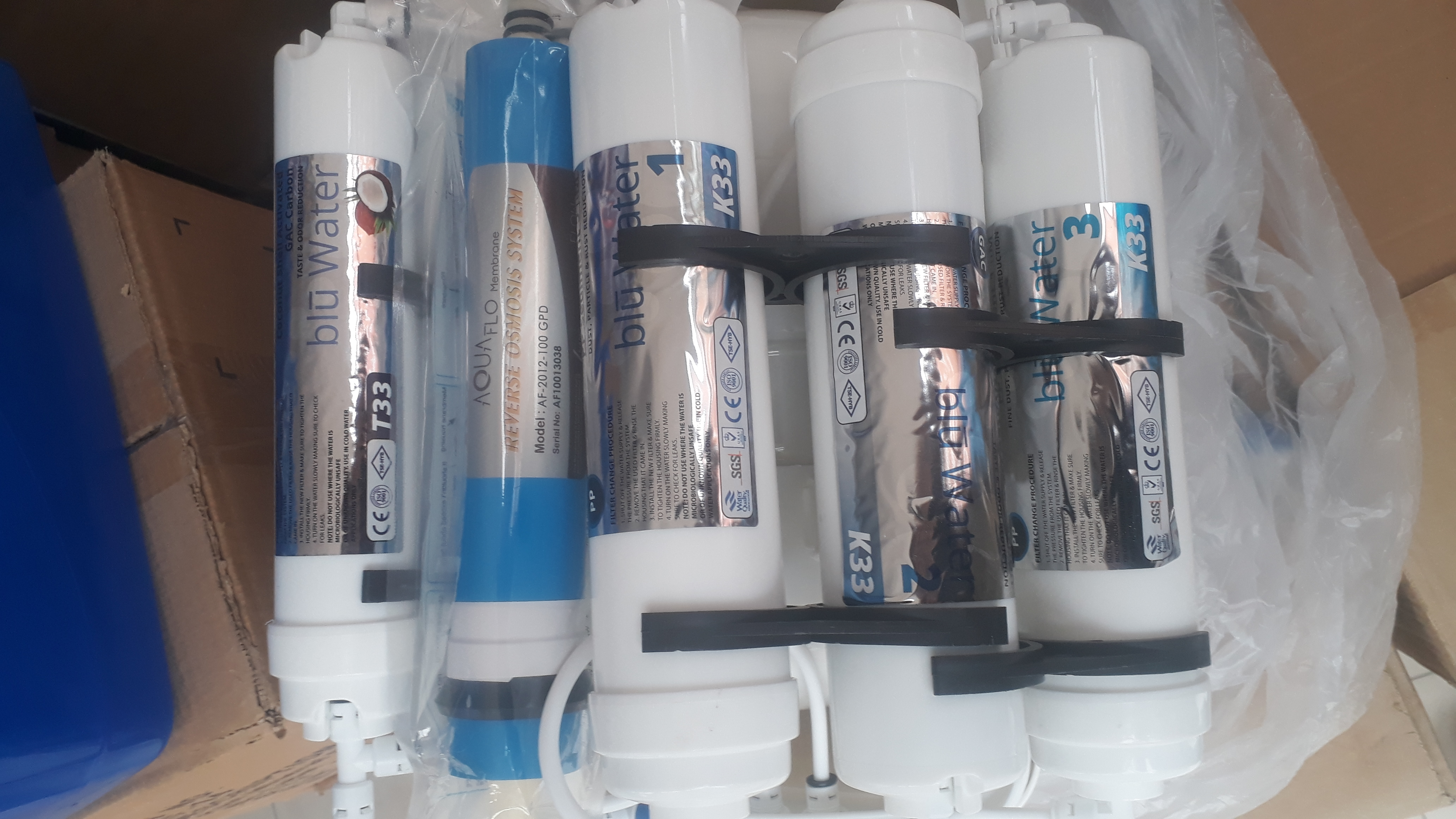 Aquatürk Su Yedek Filtre, 5 li Set Takım, Az Atık, 100 gpd Membran