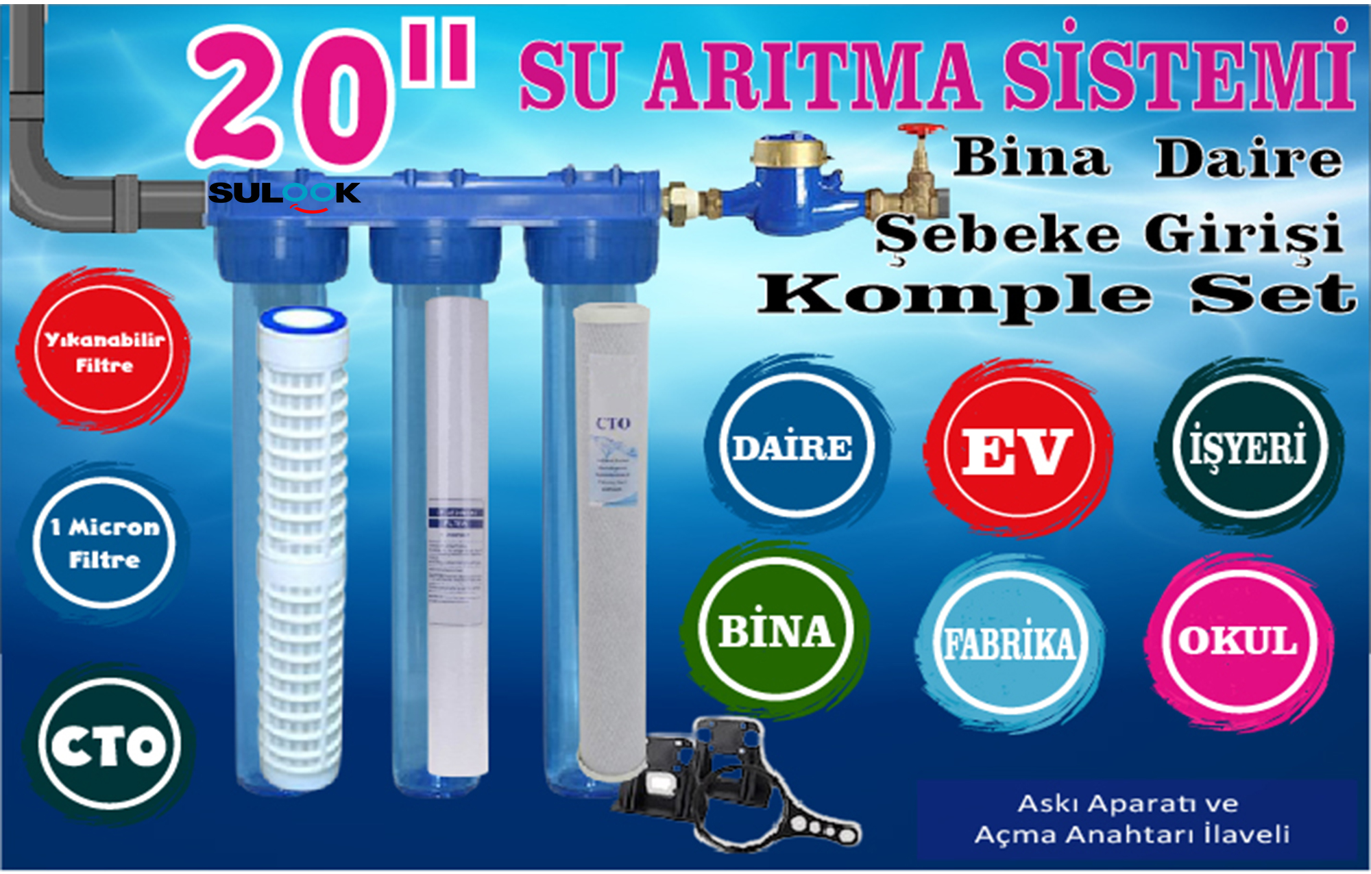 Ev, Daire, Bina, Fabrika, Okul, Girişi, Su Arıtma, Tortu, Klor, Kum Arıtma 