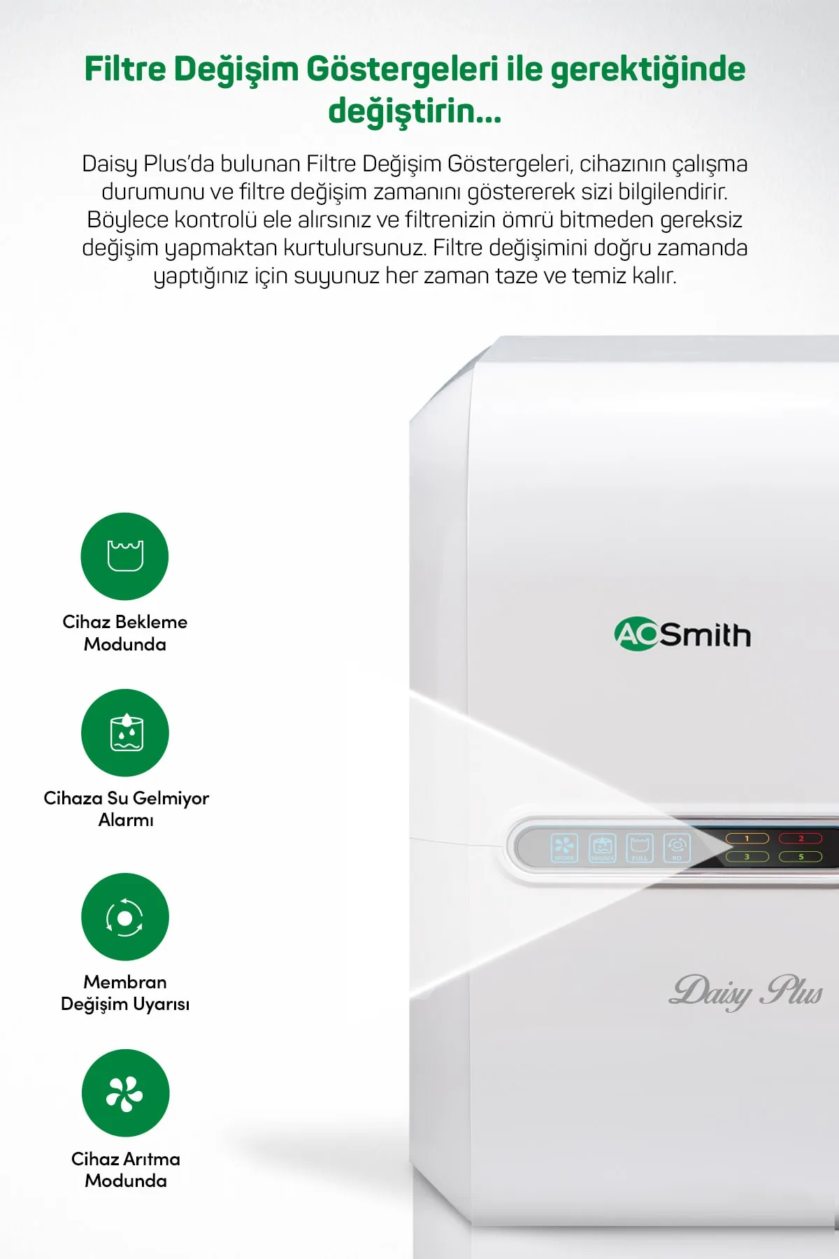 A. O. Smith Daisy Kabinetli ve Ters Osmoz Su Arıtma Cihazı