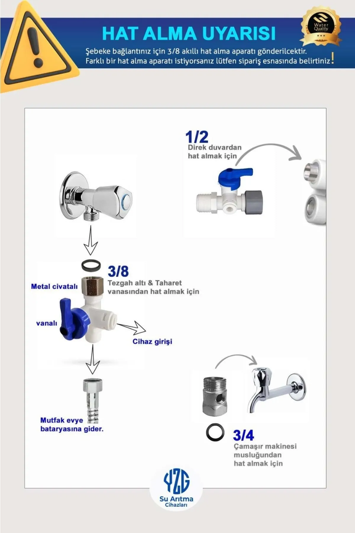 YZG Pompalı 10 Aşamalı 8 Litre Çelik Tanklı Su Arıtma Cihazı
