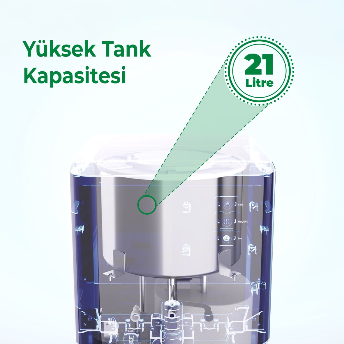 Arıtmalı Su Sebili 21 Lt Sıcak Soğuk