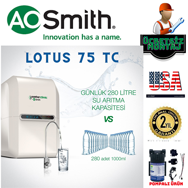 A. O. Smith Lotus 75TC Kabinetli Ters Osmoz Su Arıtma Cihazı