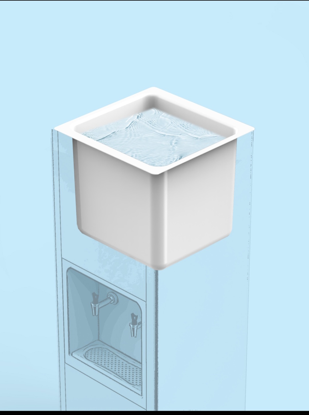 80 Litre Endüstriyel Su Sebili - Krom- Çift Musluk - Arıtma