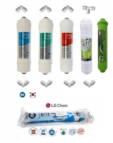 ORTİMAX Kasalı Su Arıtma Cihazı İnline 6lı Filtre Seti LG Premium