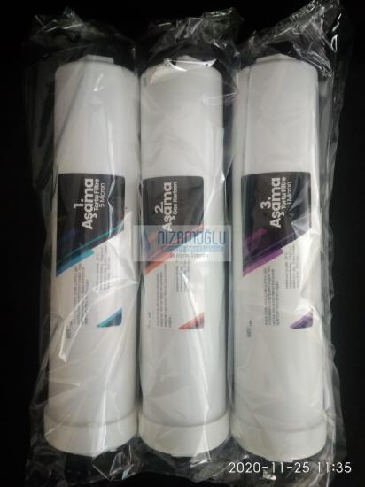 Su Arıtma Cihazı Filtresi Kapalı Kasa 3 lü Filtre Seti 12 İnç