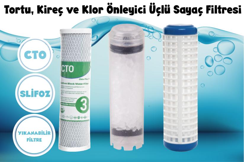 Bina Girişi, Tortu, Kireç, Klor Önleyici, Üçlü Yedek Filtre Seti