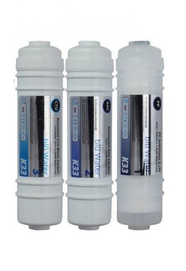 Blu Water Su Arıtma Cihazı 3’lü İnline Filtre Seti (Blu water) Üçlü Filtresi