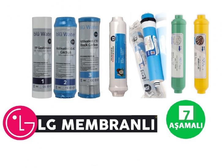 7 Lİ Su Arıtma Filtre Seti -LG Membranlı-7 Aşamalı (Alkalin+ Detox)